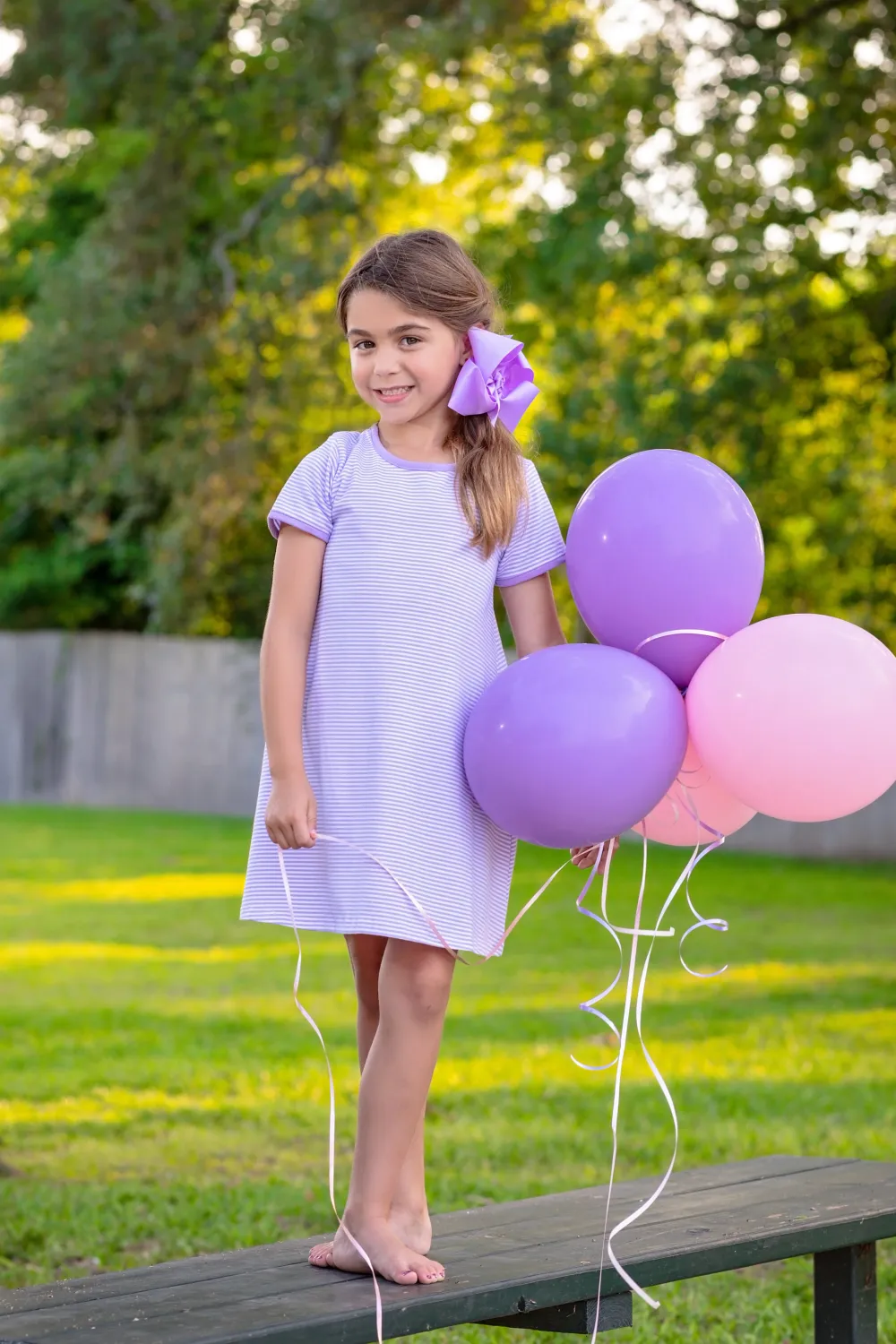 Sarah Lavender Stripe Dress