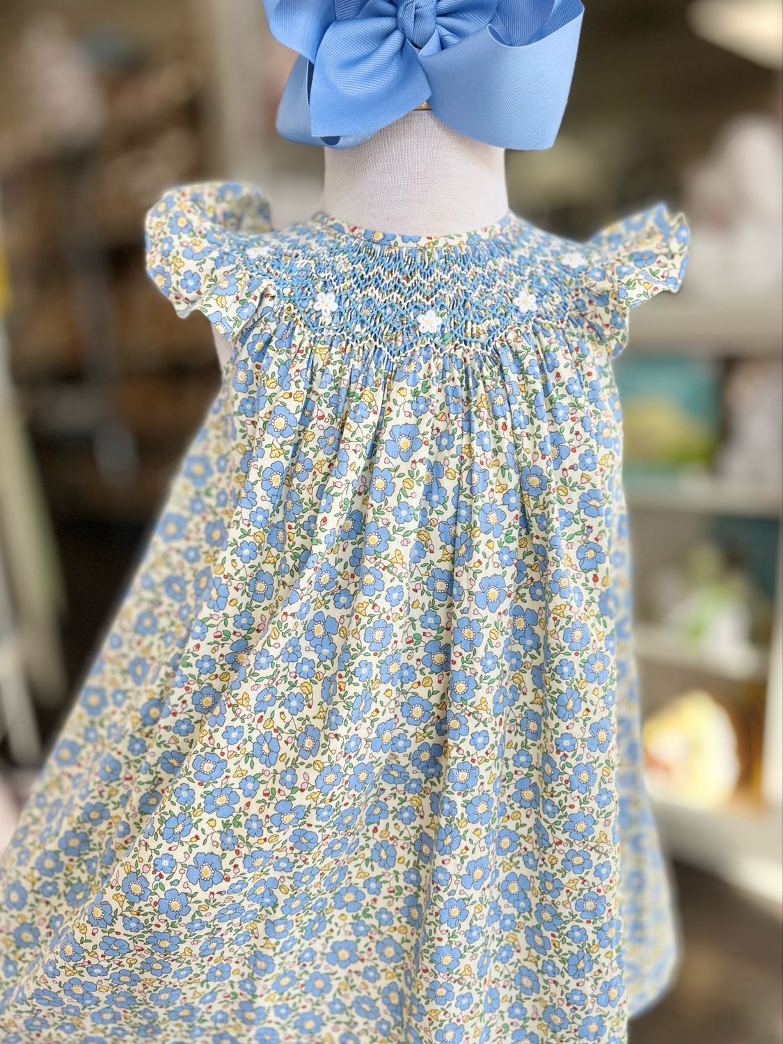 Floral Bouquet Smocked Dress main image 1