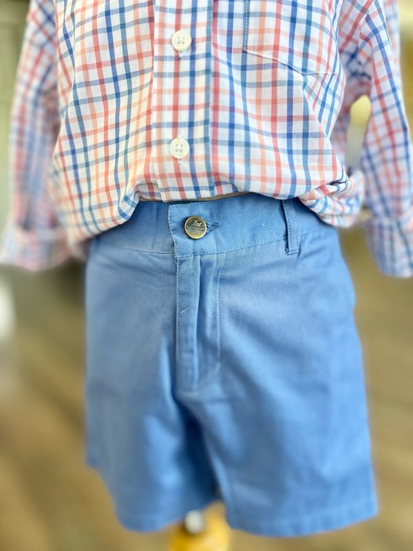 Blue Button Shorts