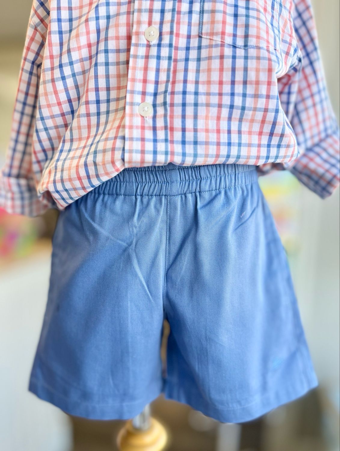 Blue Elastic Short