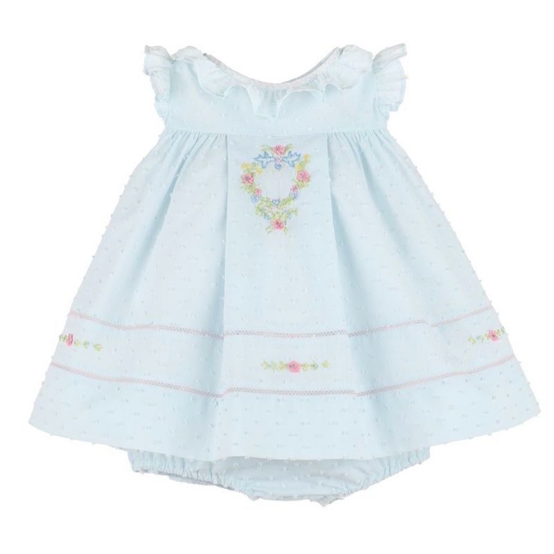 209 Blue Dotted Ruffle Float Dress