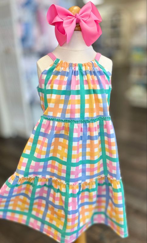 238 Gingham Tiered Dress