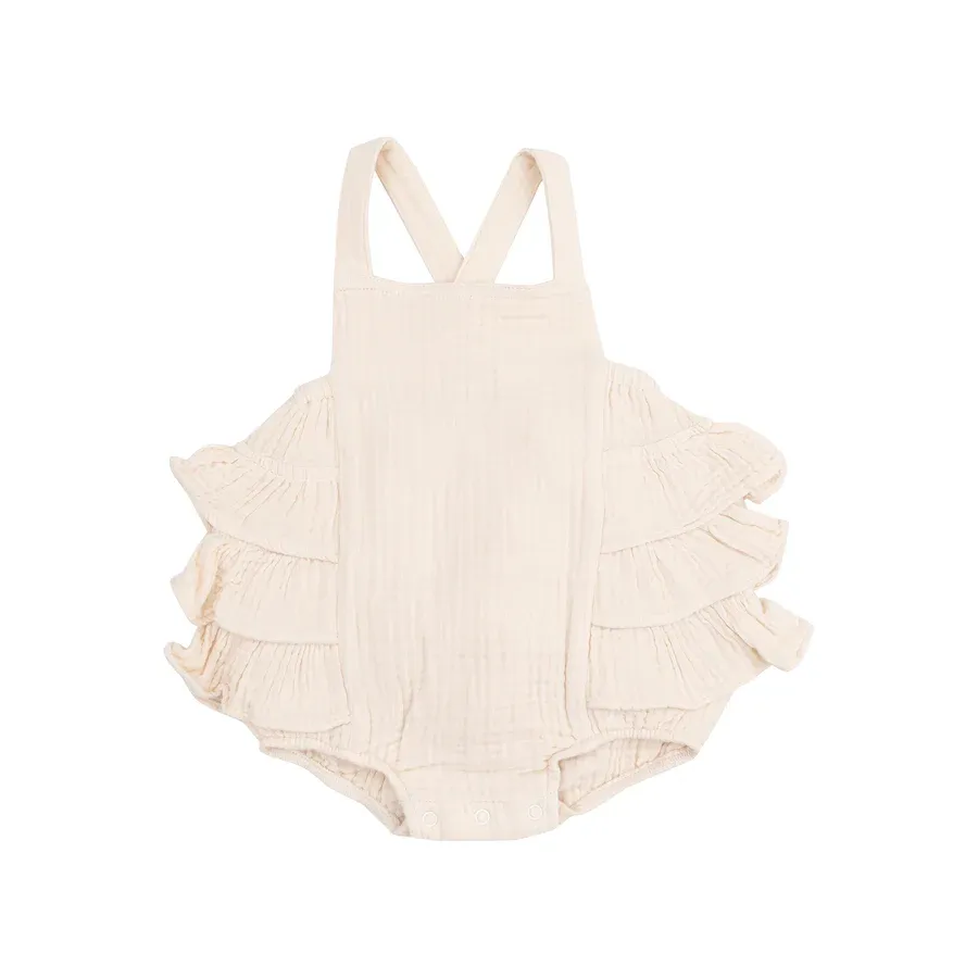 382 Cream Ruffle Sunsuit