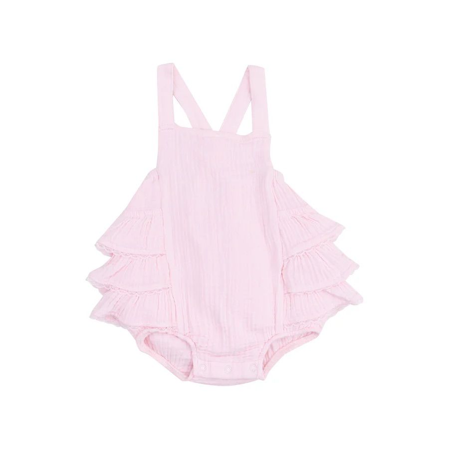 385 Pink Ruffle Sunsuit