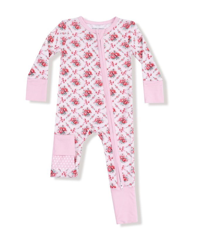 519 Rose Bow Zip Romper 519 Rose Bow Zip Romper