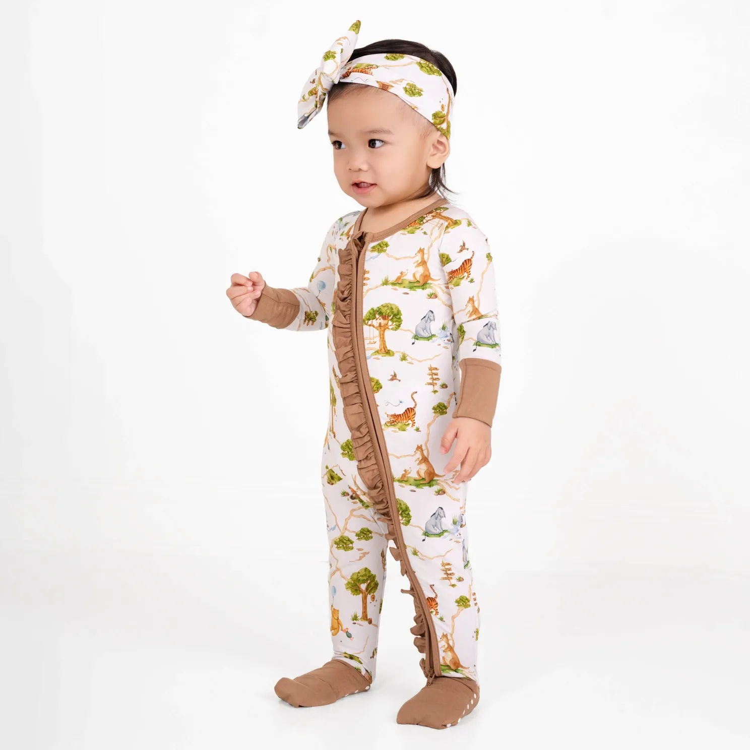 533 Oh Bother Ruffle Zip Pajamas