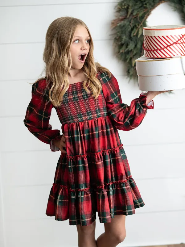 909 Tartan Plaid Smocked Dress 909 Tartan Plaid Smocked Dress