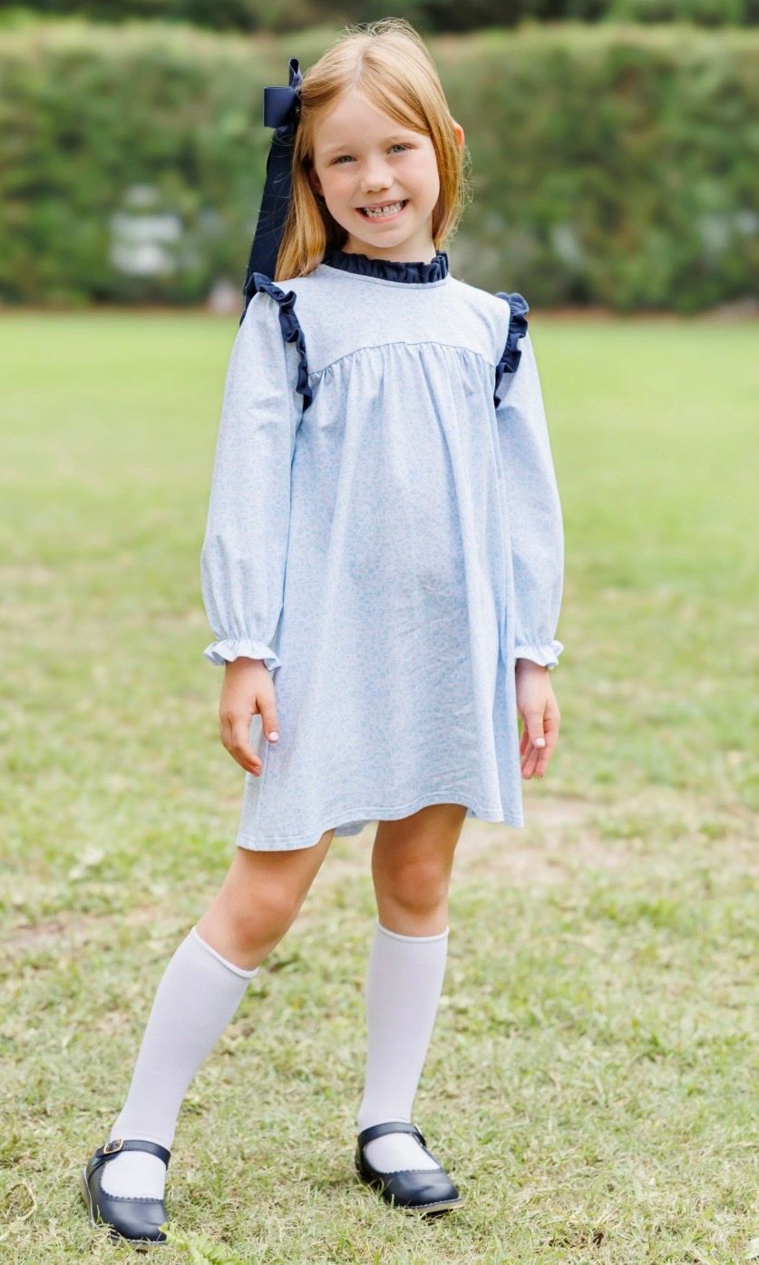654 Blue Blooms Hallie Dress