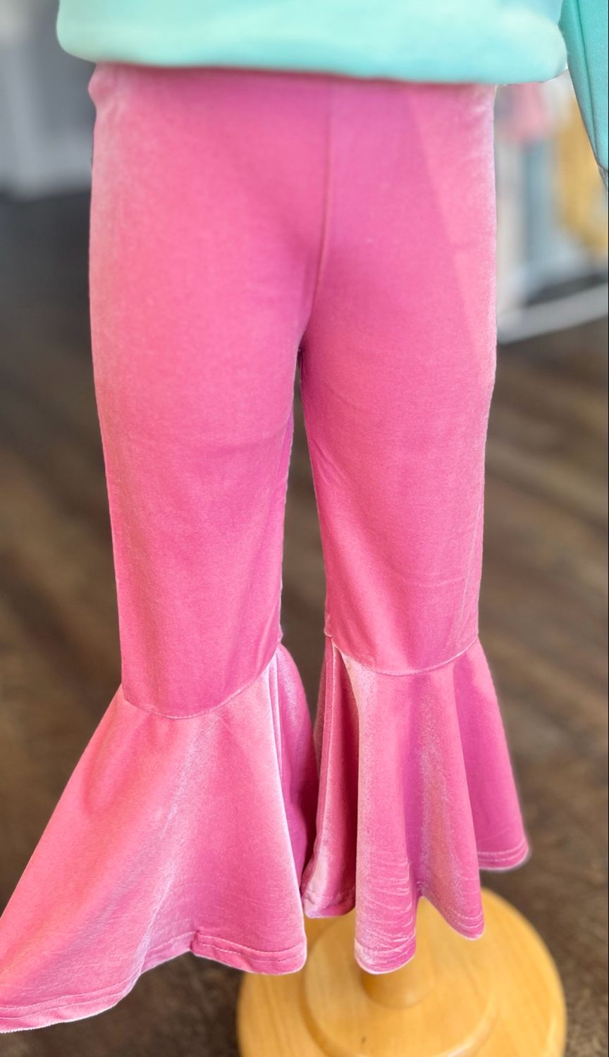 962 Candy Pink Velvet Flare Pant 962 Candy Pink Velvet Flare Pant