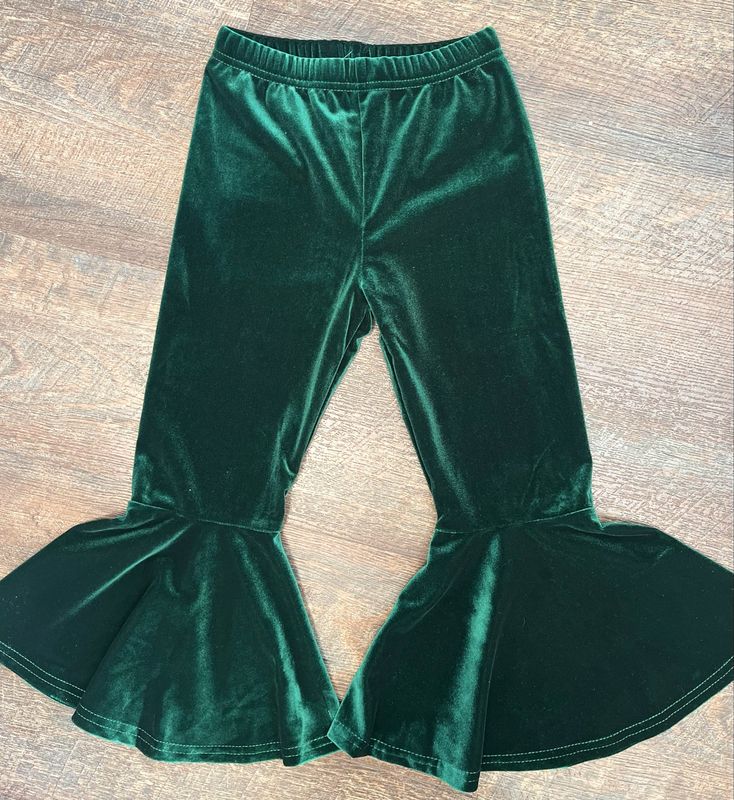 963 Christmas Green Velvet Flare Pant 963 Christmas Green Velvet Flare Pant