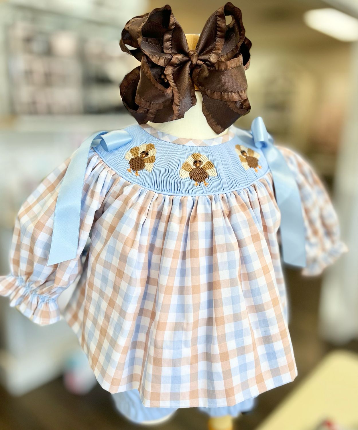 706 Turkey Smocked Bloomer Set