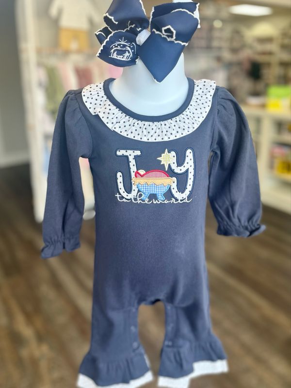 965 Joy To The World Ruffle Romper 965 Joy To The World Ruffle Romper