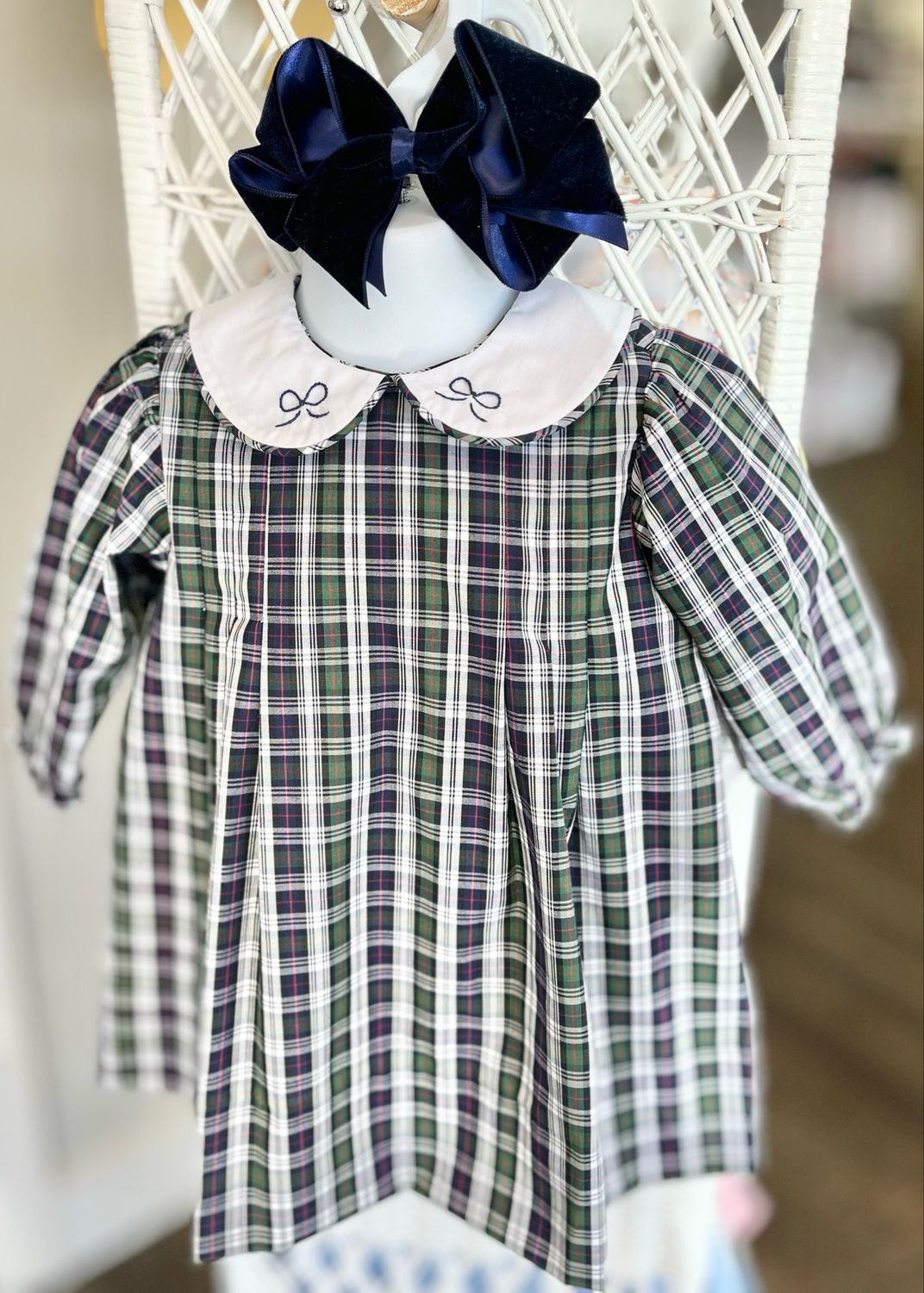 897 Hampton Plaid Bow Dress 897 Hampton Plaid Bow Dress