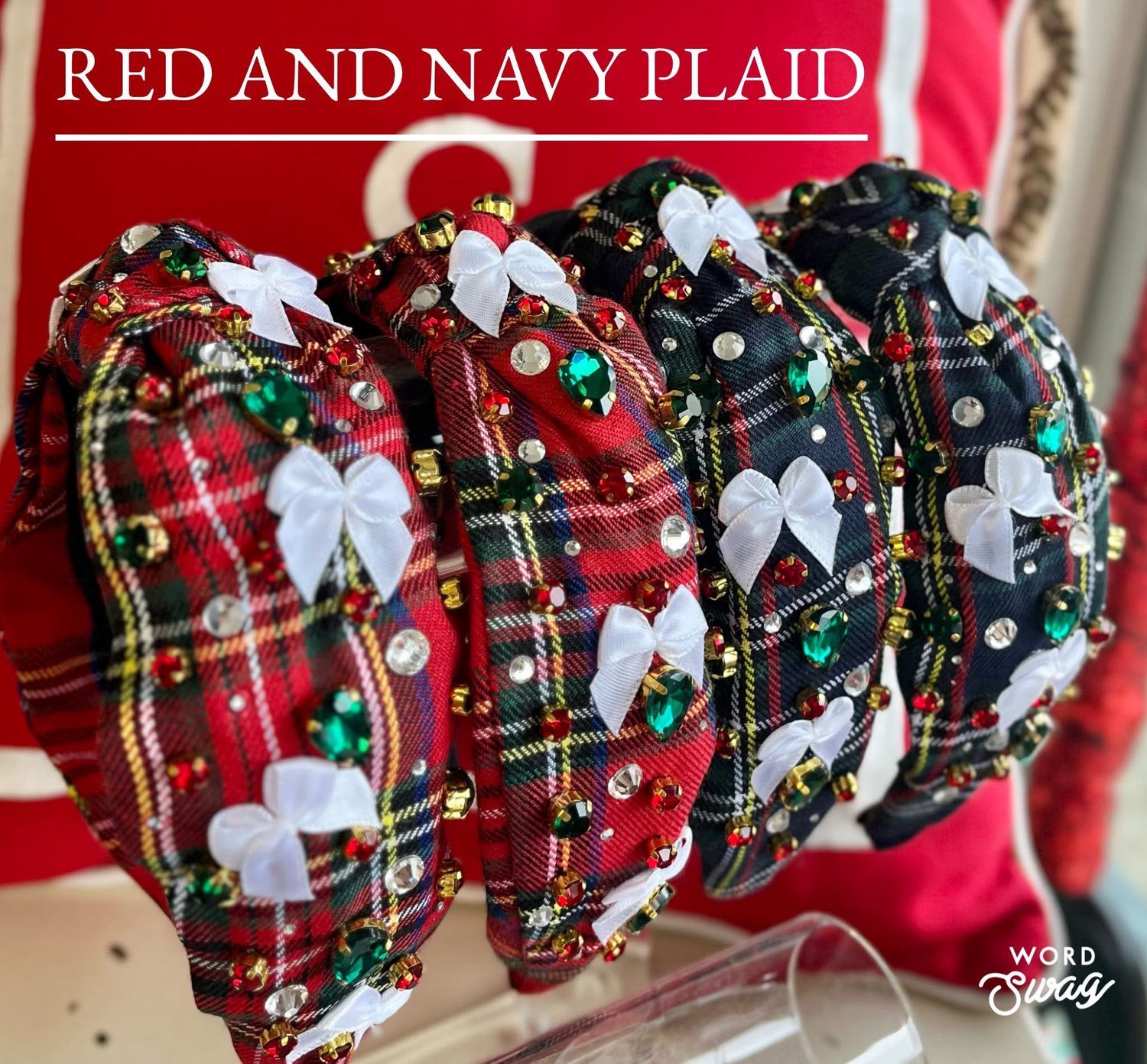 Red Plaid Knotted Headband Red Plaid Knotted Headband