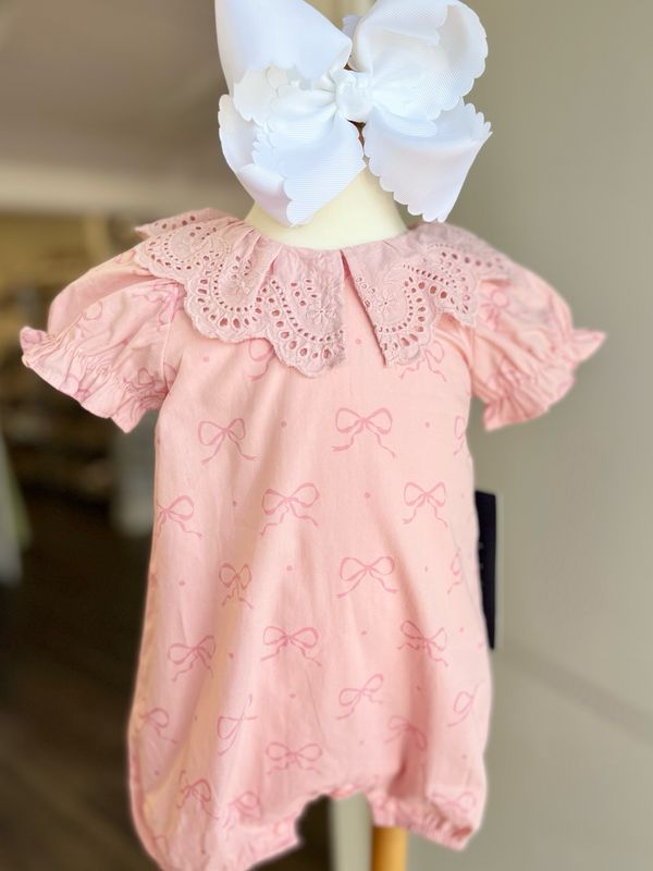 147 Lacy Bowkisses Romper 147 Lacy Bowkisses Romper
