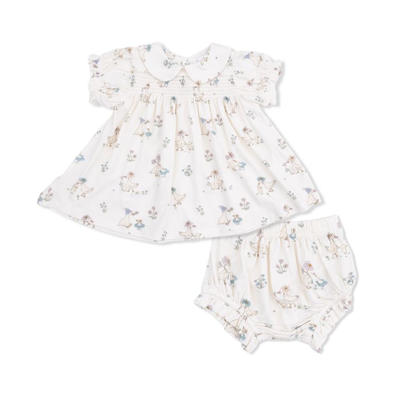 173 Flower Ducklings Smocked Dress Set