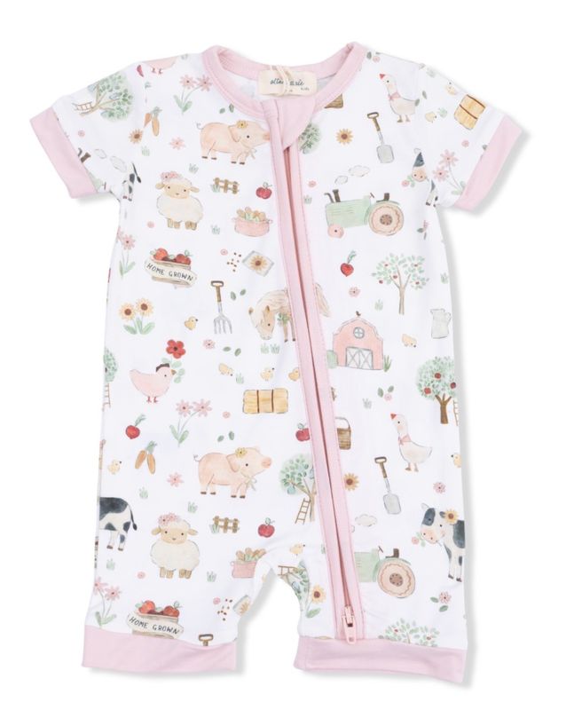 176 Cutie Pink Farm Animal Romper