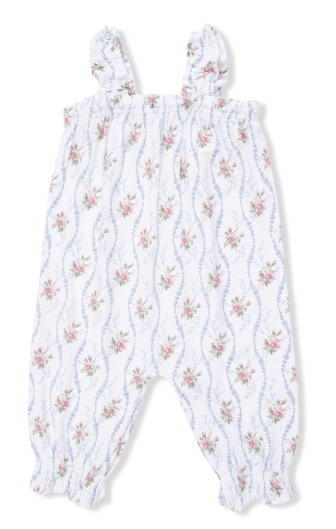 170 Heirloom Rose Stripe Ruffle Strap Overall