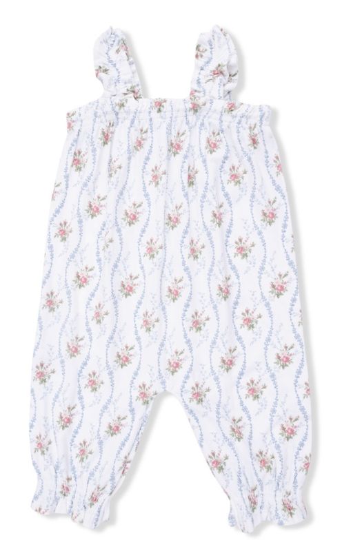 170 Heirloom Rose Stripe Ruffle Strap Overall