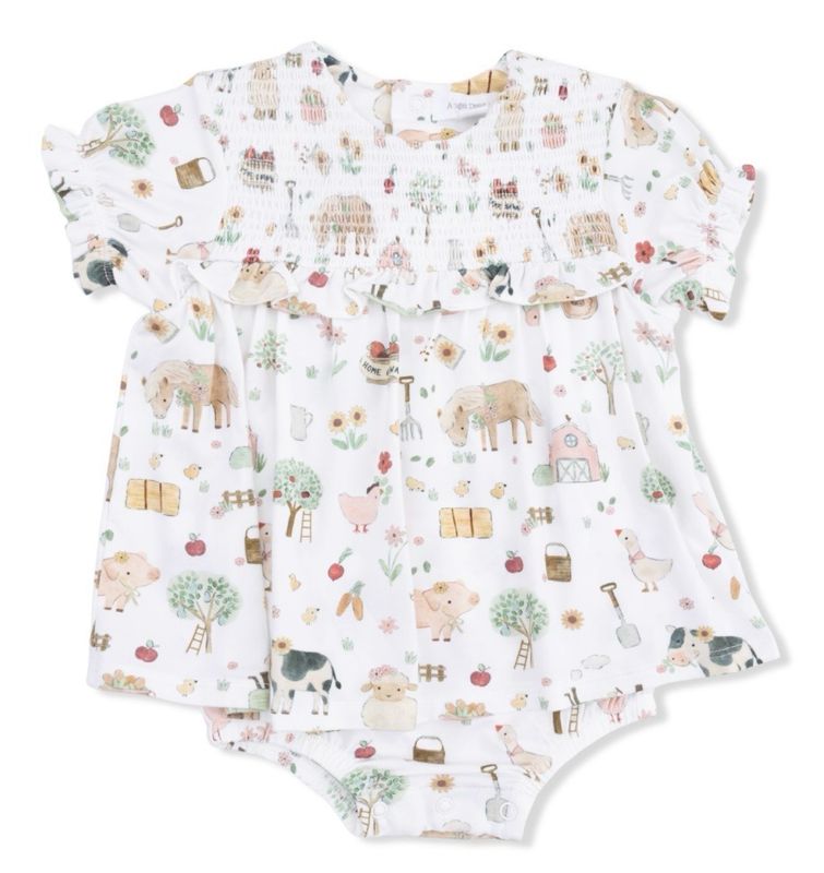 192 Farm Animals Smocked Skirted Bubble