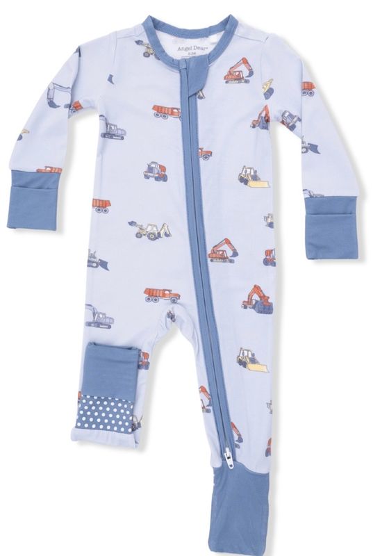 204 Construction Vehicles Zip Romper
