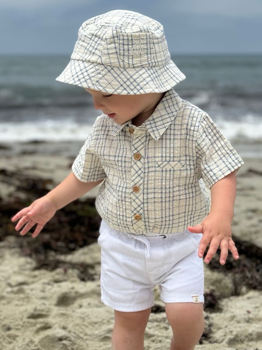 295 Nathan Woven Button Up Onsie