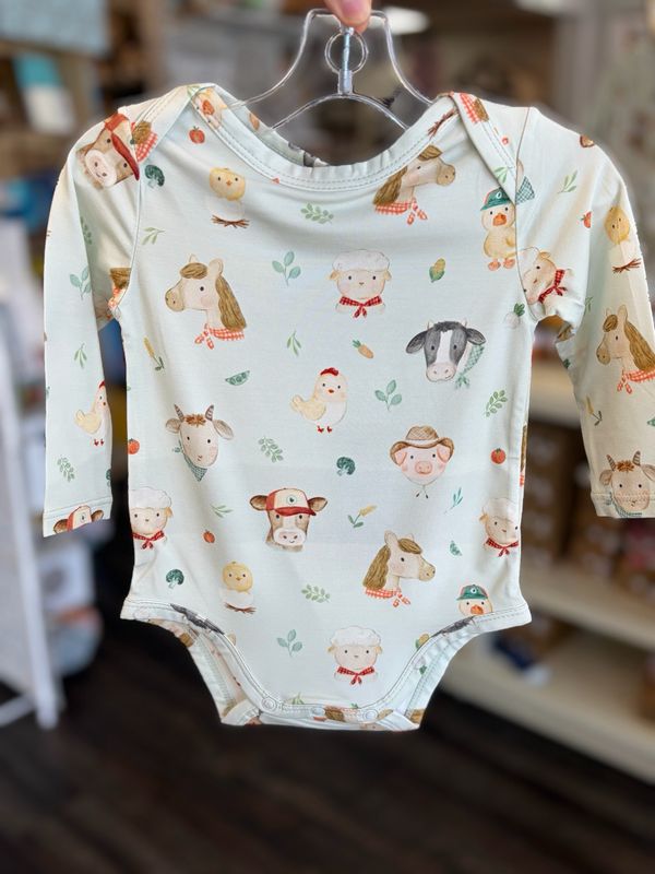 719 Baby Farm Faces Long Sleeve Onsie 719 Baby Farm Faces Long Sleeve Onsie