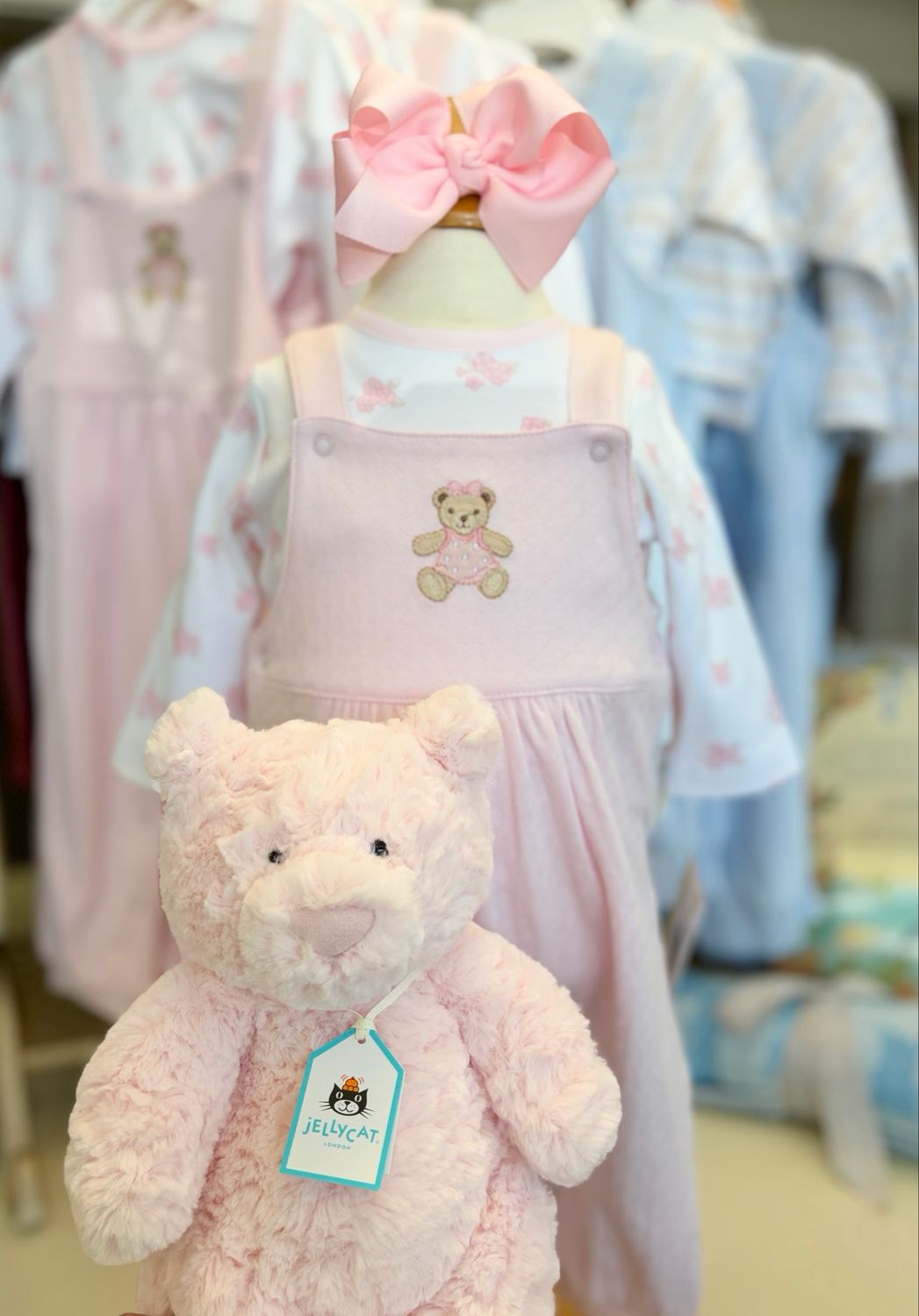 739 Beary Sweet Pink Overall Set