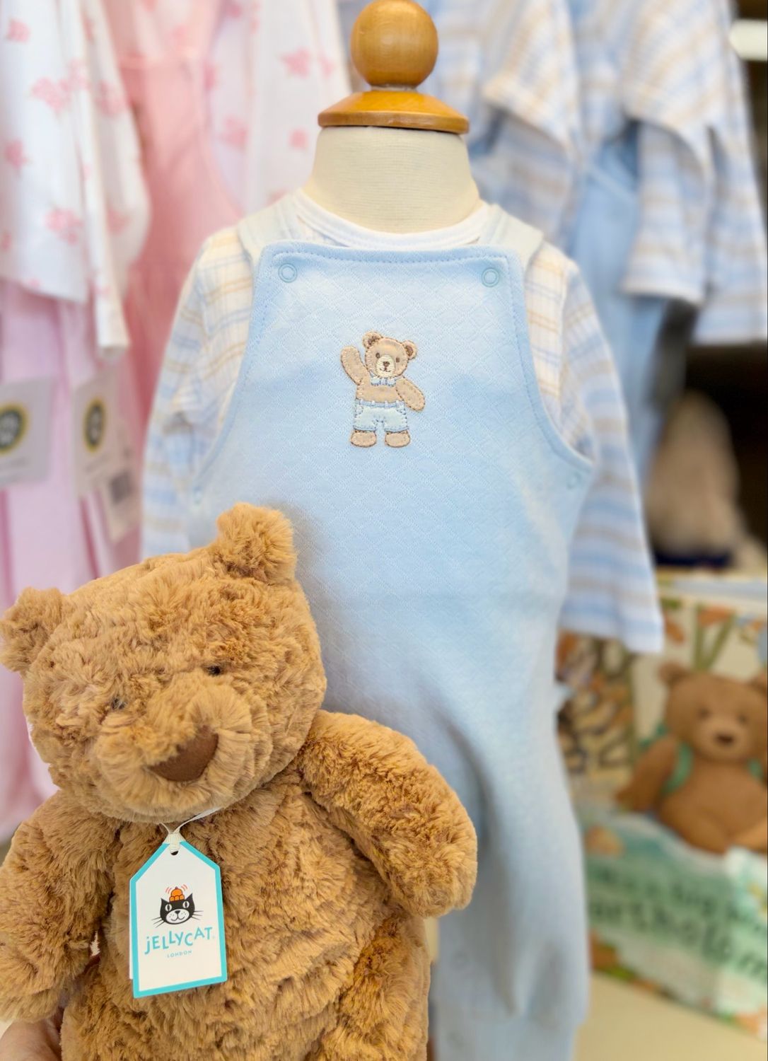 740 Beary Sweet Blue Overall Set