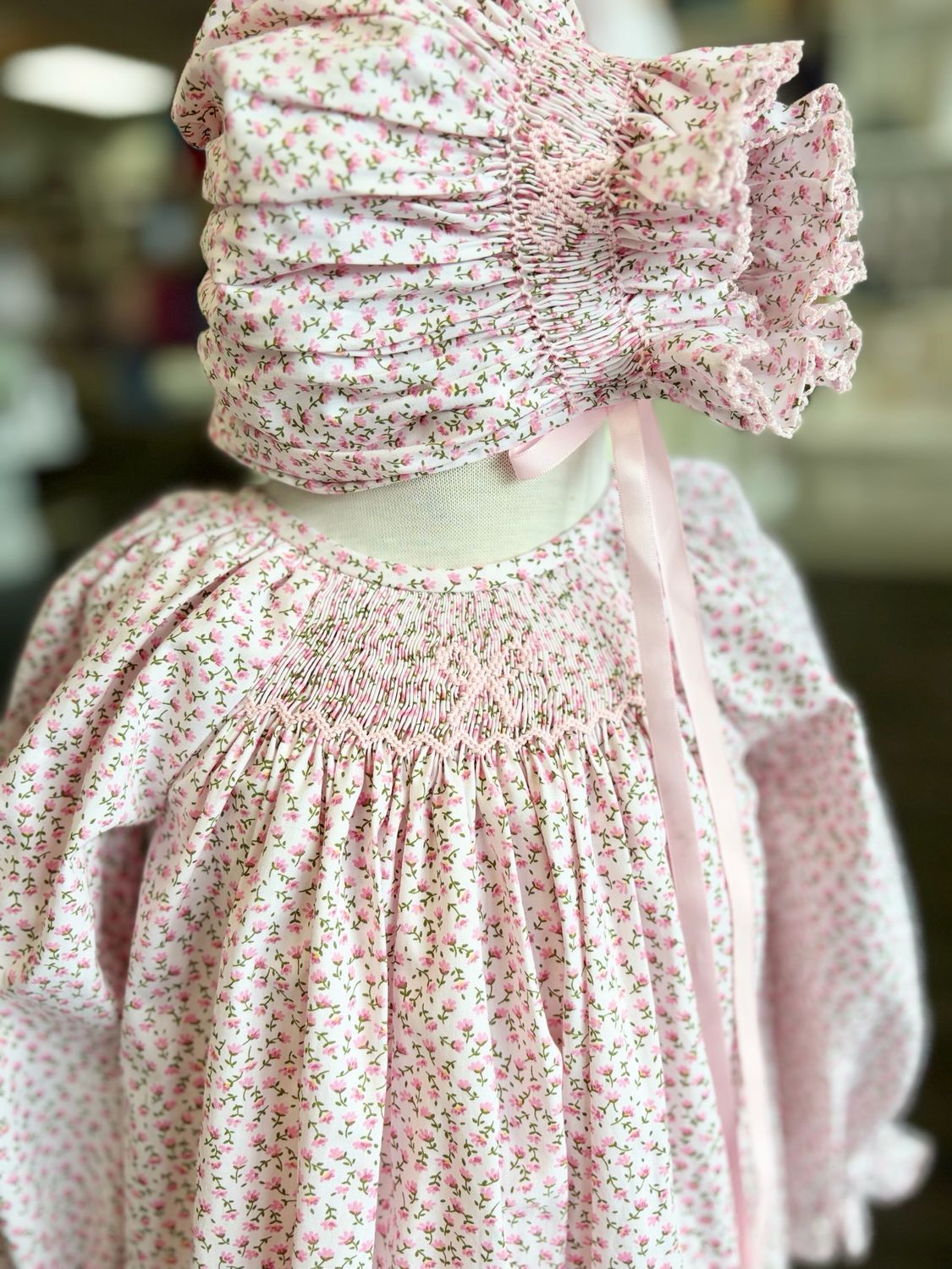754 Nora Lee Smock Dress And Bonnet Set 754 Nora Lee Smock Dress And Bonnet Set