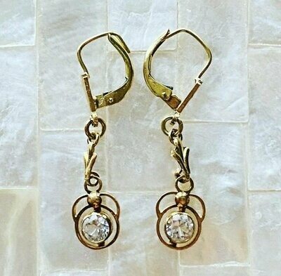 14 carat golden drop earrings 1930S