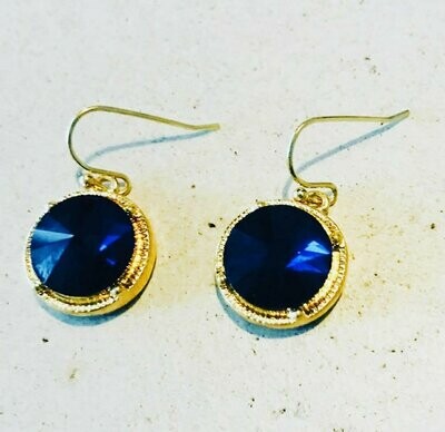 Royal blue gold plated earrings
