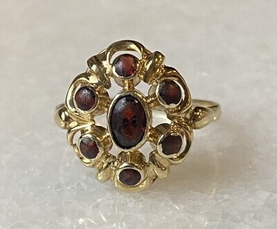 Ring with garnets