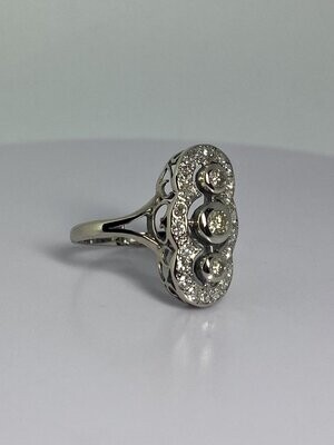 Artdeco ring with rose cut diamonds