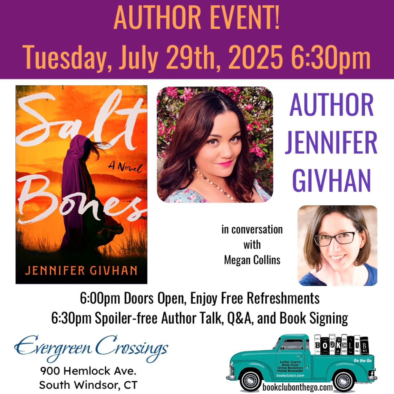 7/29/25 Free Reserved Seat: Jennifer Givhan in conversation with Megan Collins