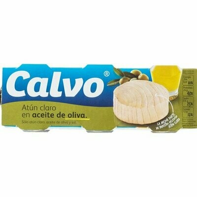 Atún en aceite de oliva CALVO pack de 3 uds de 52 g.