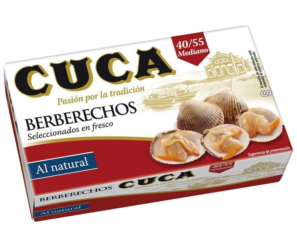 Berberechos al natural, CUCA 40/55 piezas 63 g.