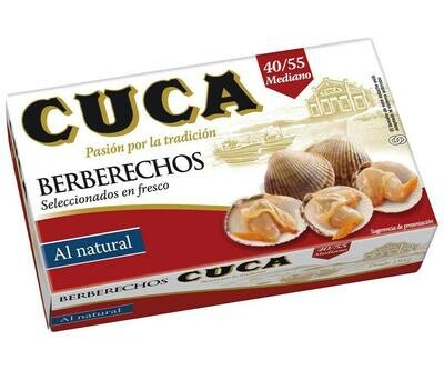 Berberechos al natural, CUCA 40/55 piezas 63 g.