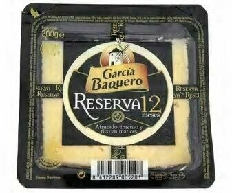 Queso mezcla curado reserva 12 GARCÍA BAQUERO 200 g.
