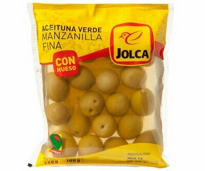Aceitunas manzanilla con hueso JOLCA 100 g.