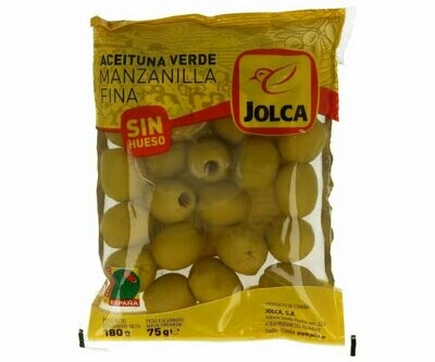 Aceitunas manzanilla sin hueso JOLCA 75 g.