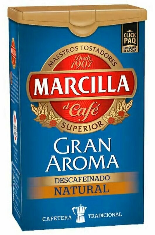 Café molido descafeinado de tueste natural MARCILLA 200 g.