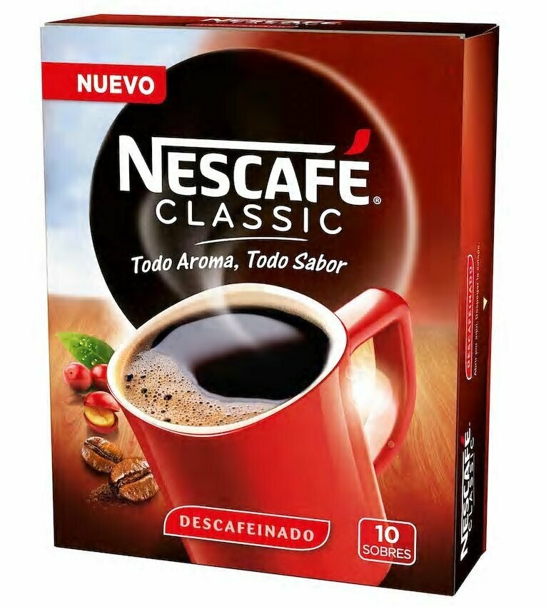 Café soluble descafeinado classic NESCAFE 10 sobres