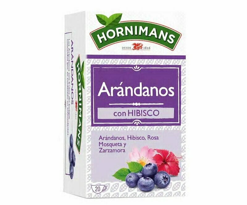 Té verde de arándanos con hibisco HORNIMANS 20 uds. 30 g.