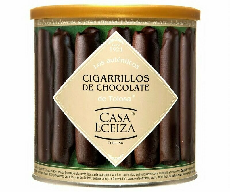 Cigarrillos de chocolate de Tolosa  bote 200 g. CASA ECEIZA
