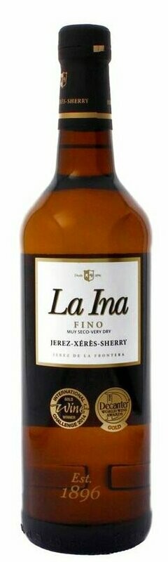 Vino fino muy seco La Ina  botella de 75 cl.
