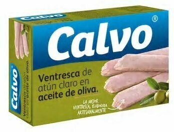 Ventresca de atún en aceite de oliva CALVO lata de 75 g.