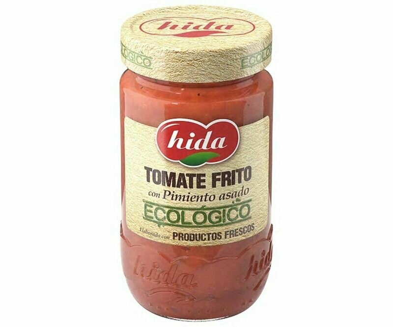 Tomate frito ecológico con pimiento asado HIDA 350 g.