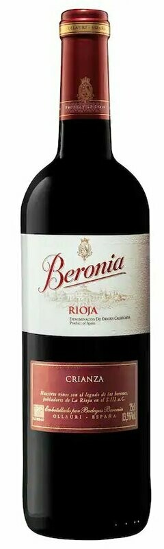 Vino tinto crianza Beronia 75 cl.