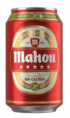 Cerveza Mahou 5 estrellas SIN Gluten 33 cl.